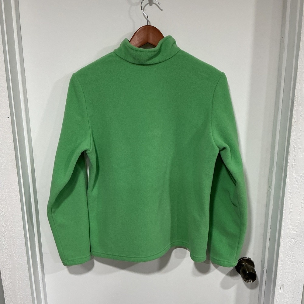 L.L. Bean Quarter Zip Fleece, Women's Medium, Green, Outdoors, EUC, 0CVP7 - Picture 5 of 10